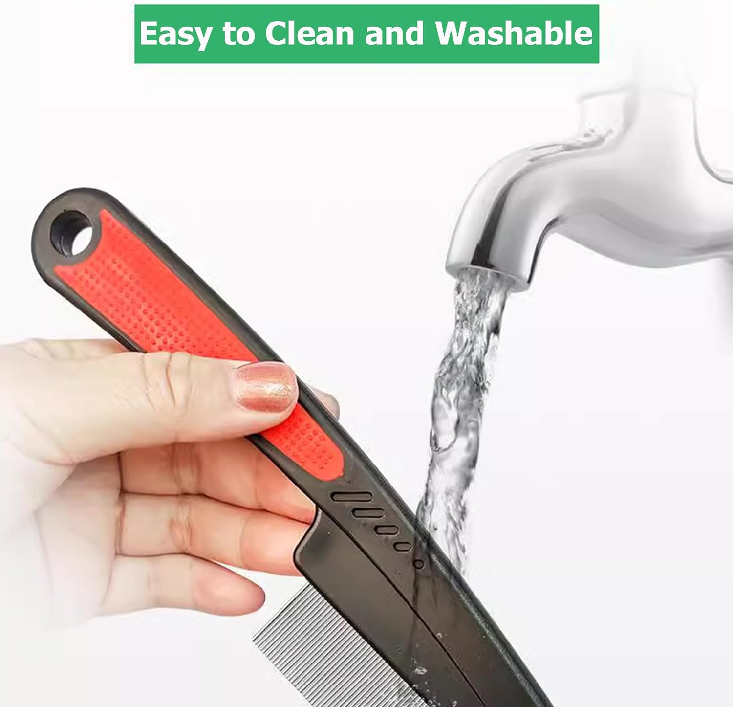 Lceyco chemical free dandruff removal tool package detailing fine tooth spacing