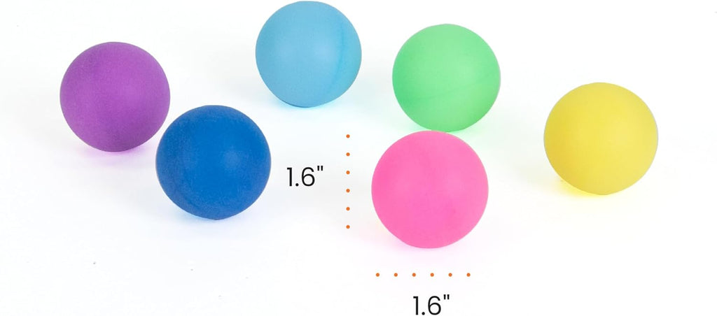 Lightweight ricocheting cat toy balls in multiple bright neon shades for indoor entertainment.