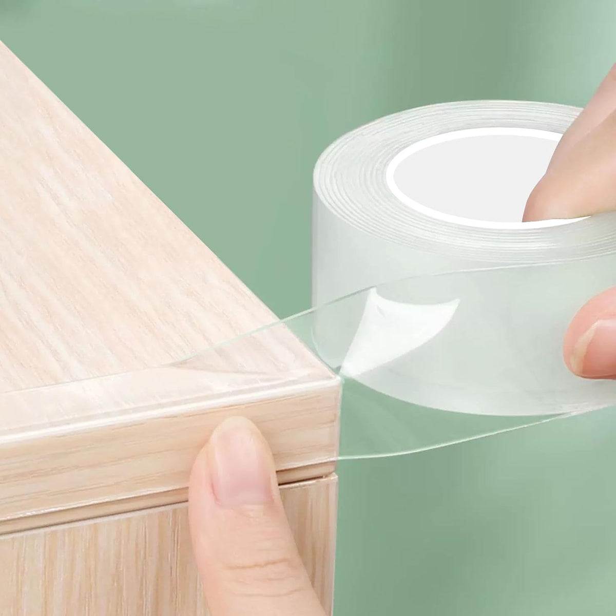 Chenya clear edge protector strip front view on glass table