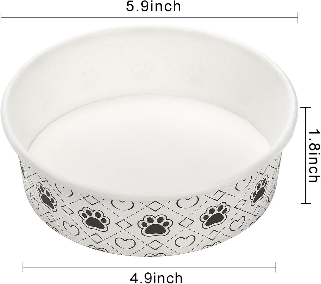 SOUJOY 16 Ounce paper dog food bowl filled with dry kibble