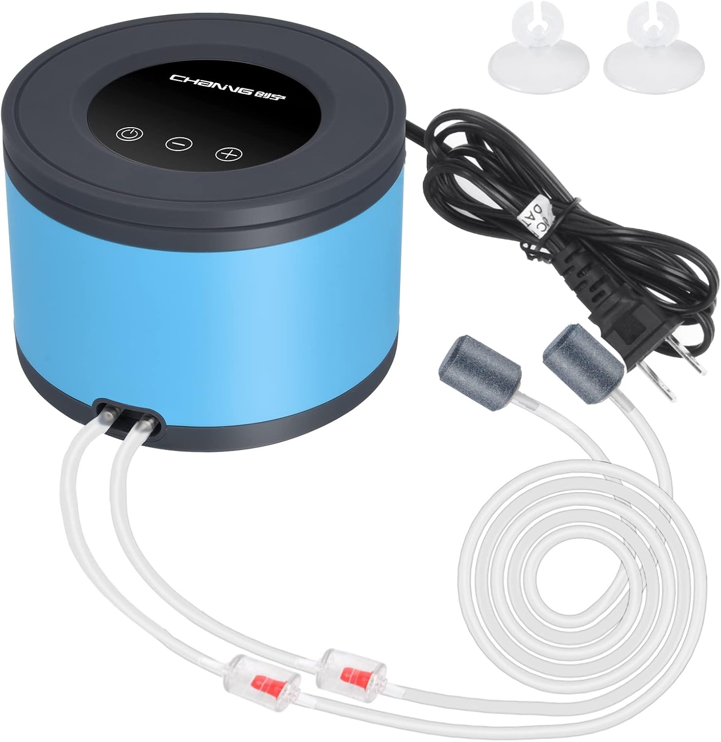 Persuper aquarium air pump dual outlet front view