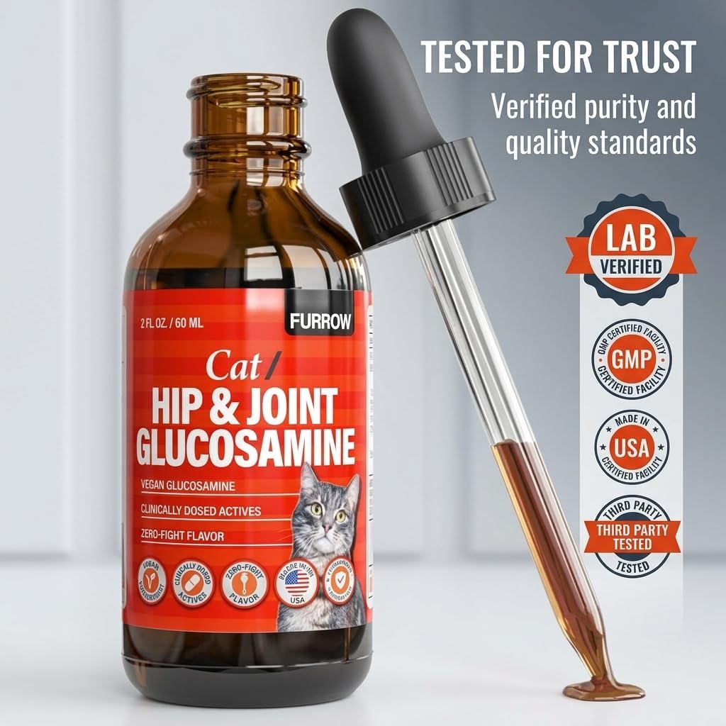 Close up of Furrow liquid glucosamine dropper for precise dosing