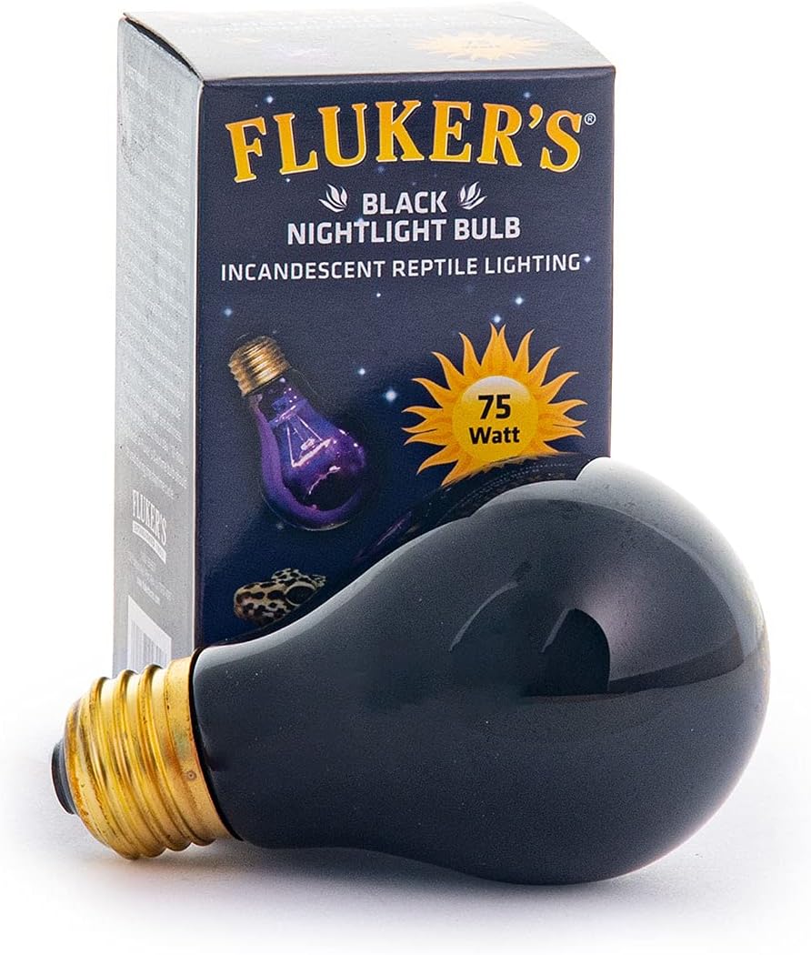 Side view of the Fluker's black glass heating bulb for exotic pets