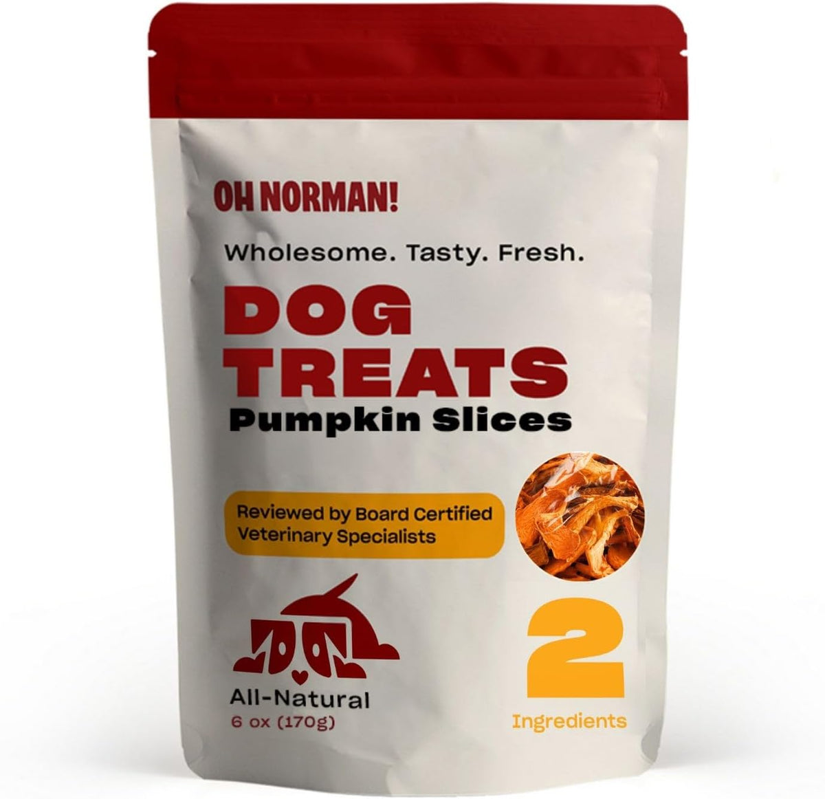 Oh Norman dog treats branding and quality certification logo