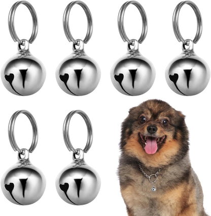 Ukcoco metal pet collar bells in silver front view