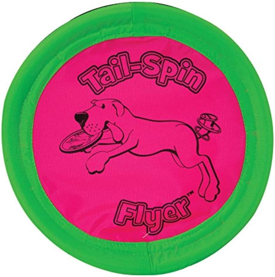 Dog playing with Booda Tail-Spin Flyer in the park