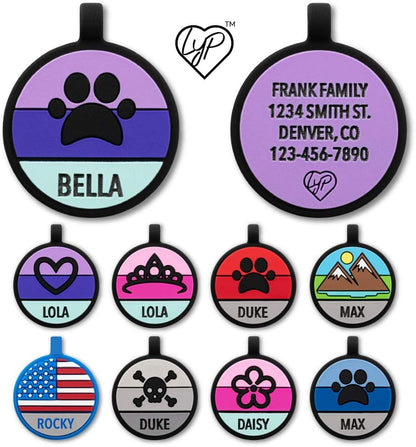 LYP Original Soundless Pet Id Tags | Custom Dog Tags Personalized for Pets | Durable Silicone Deep Engraved Dog Tag | No More Jingling | Blue Paw - Image 14
