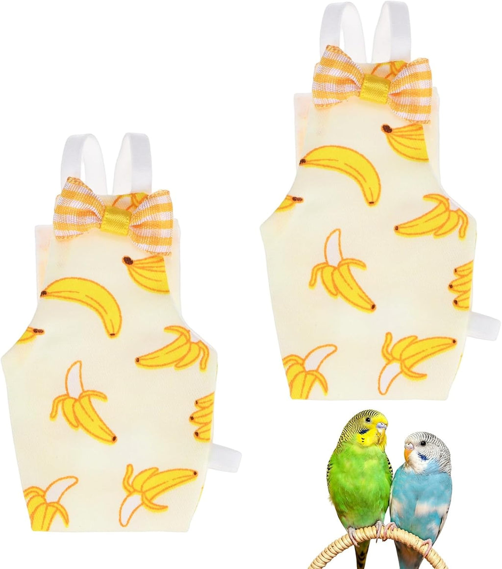 M METERXITY 2-Pack Adjustable Bird Diapers, 3.4"x2" Washable Reusable Flight Suit Pigeon Pants Urine Wet Suit Costume for Cockatiel/Lovebird/Monk, Pet Parrot Nappy [Bowknot Green, - Image 11