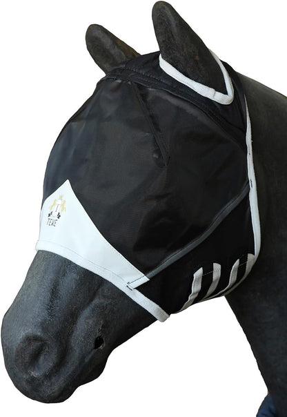 T TEKE Fine Mesh Horse Fly Mask w/No Ears, UV Blocking 3D Eye Visor with Extra Fleece Cushioned Forehead, Protection from Insect Pests - Image 11