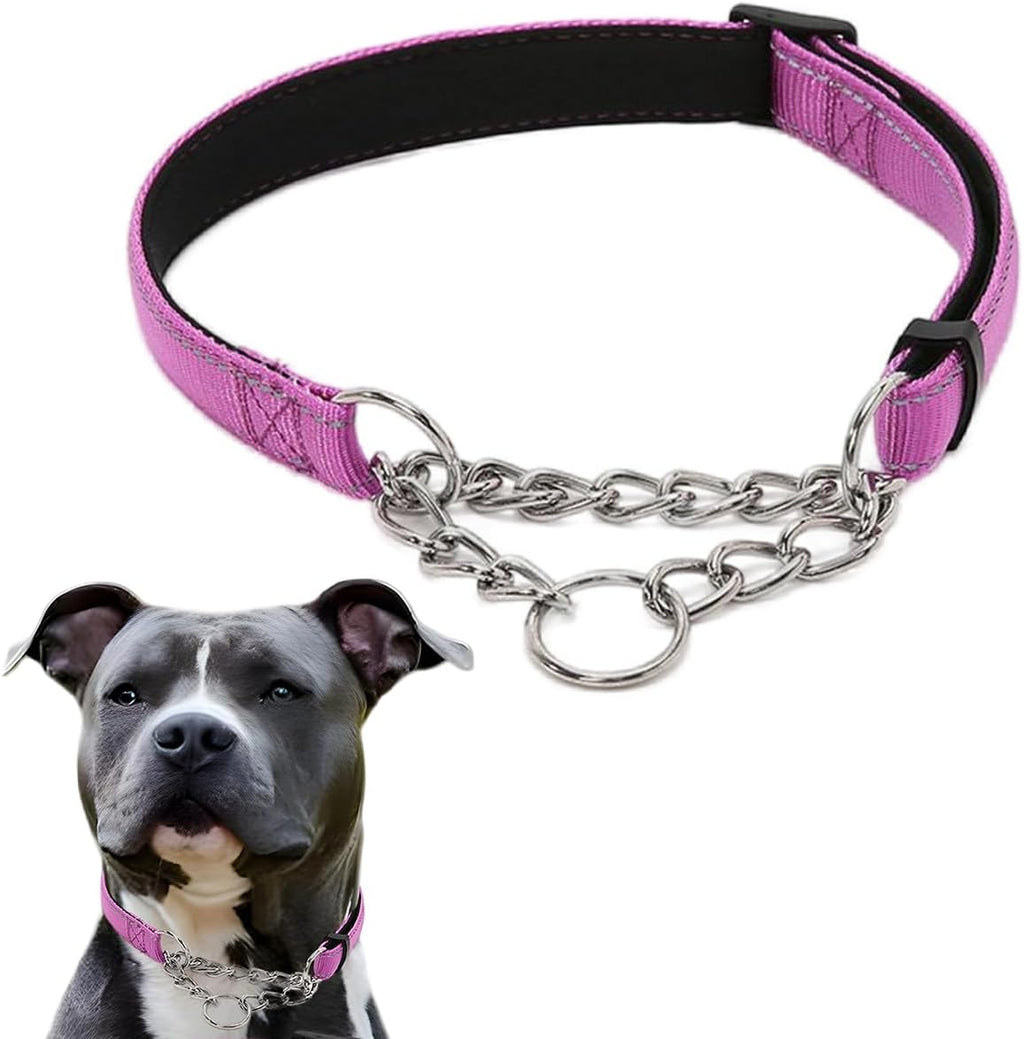 Martingale Collar for Dogs, Reflective Nylon Soft Padded No Pull Training Collars Adjustable Stainless Steel Chain Collar for Small Medium Large Dogs Red X-Large - Image 14