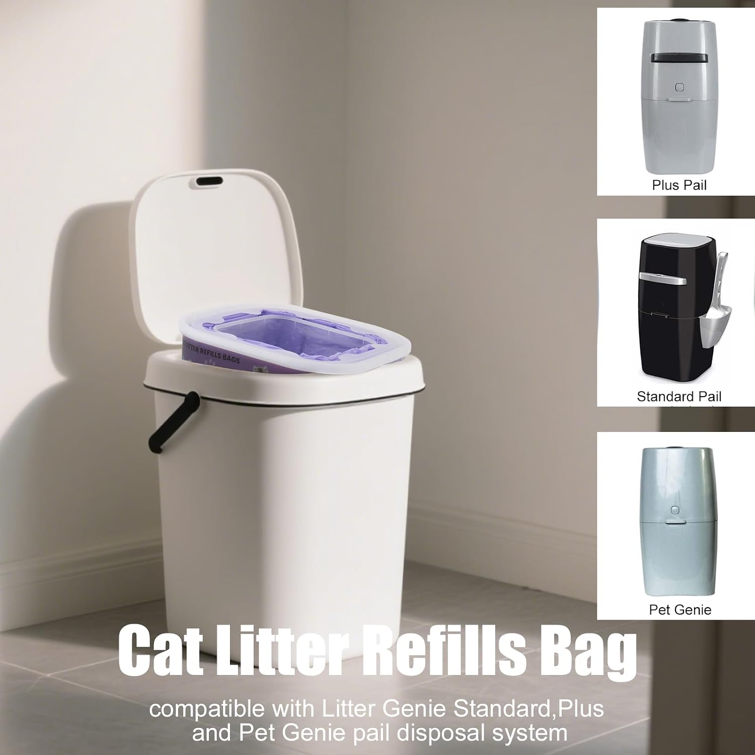 Astrallgn heavy duty purple plastic disposal bags for multi cat households
