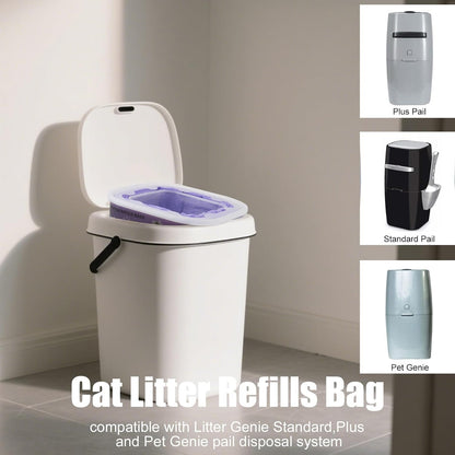 Astrallgn heavy duty purple plastic disposal bags for multi cat households