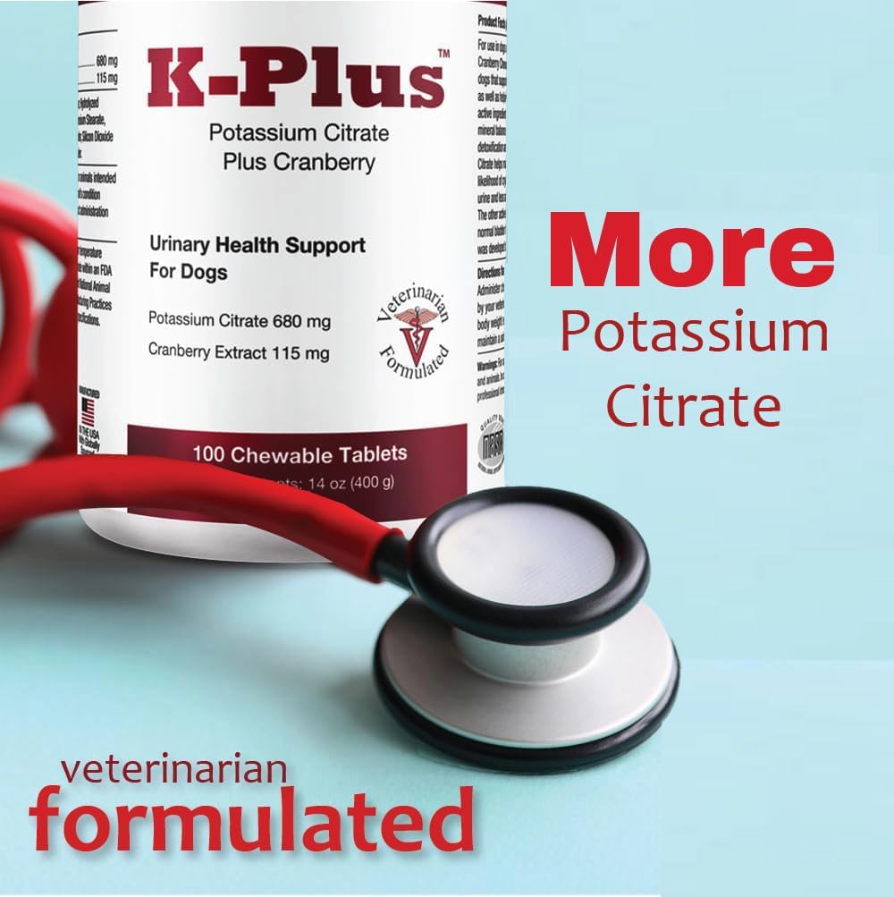 Potassium citrate and cranberry supplement for dog calcium oxalate stone prevention