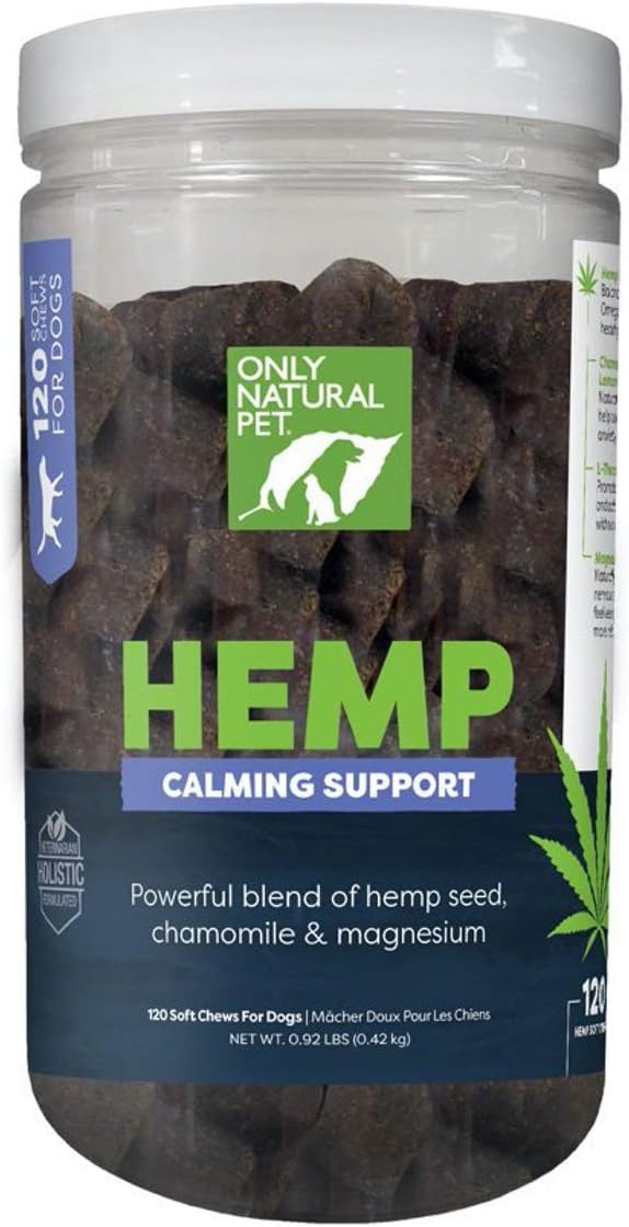 Premium holistic non drowsy dog calming chews product display