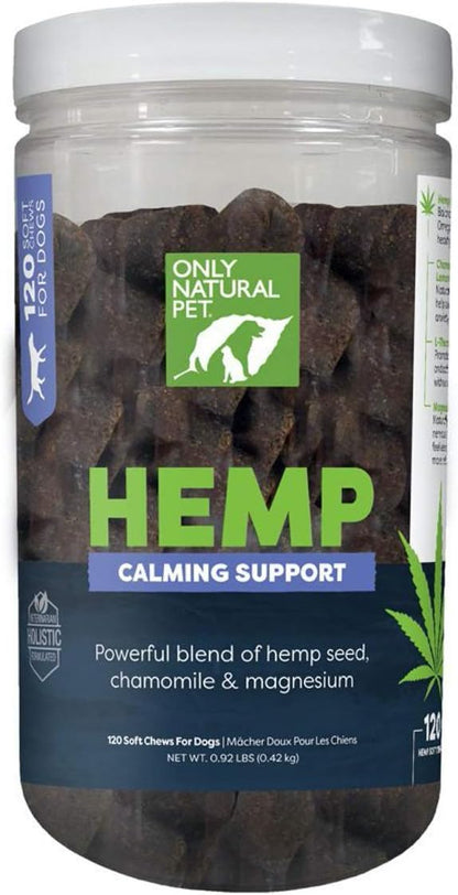 Premium holistic non drowsy dog calming chews product display