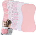 Sleepyturtle waterproof baby burp cloths 5 pack front view premium cotton feeding cloths