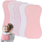 Sleepyturtle waterproof baby burp cloths 5 pack front view premium cotton feeding cloths