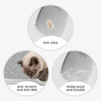 Two pack of durable plastic cat litter box replacement liners with alignment markings.