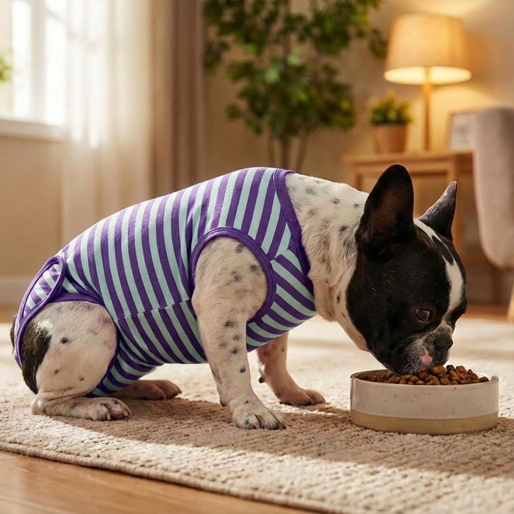 Recovery Suit for Small Dogs,Female and Male Spay Neuter Onesie,Anti-Licking Abdominal Wound Protection,Suitical Recovery Suit for Puppy, Cone Alternative(Flowers-XXS) - Image 9
