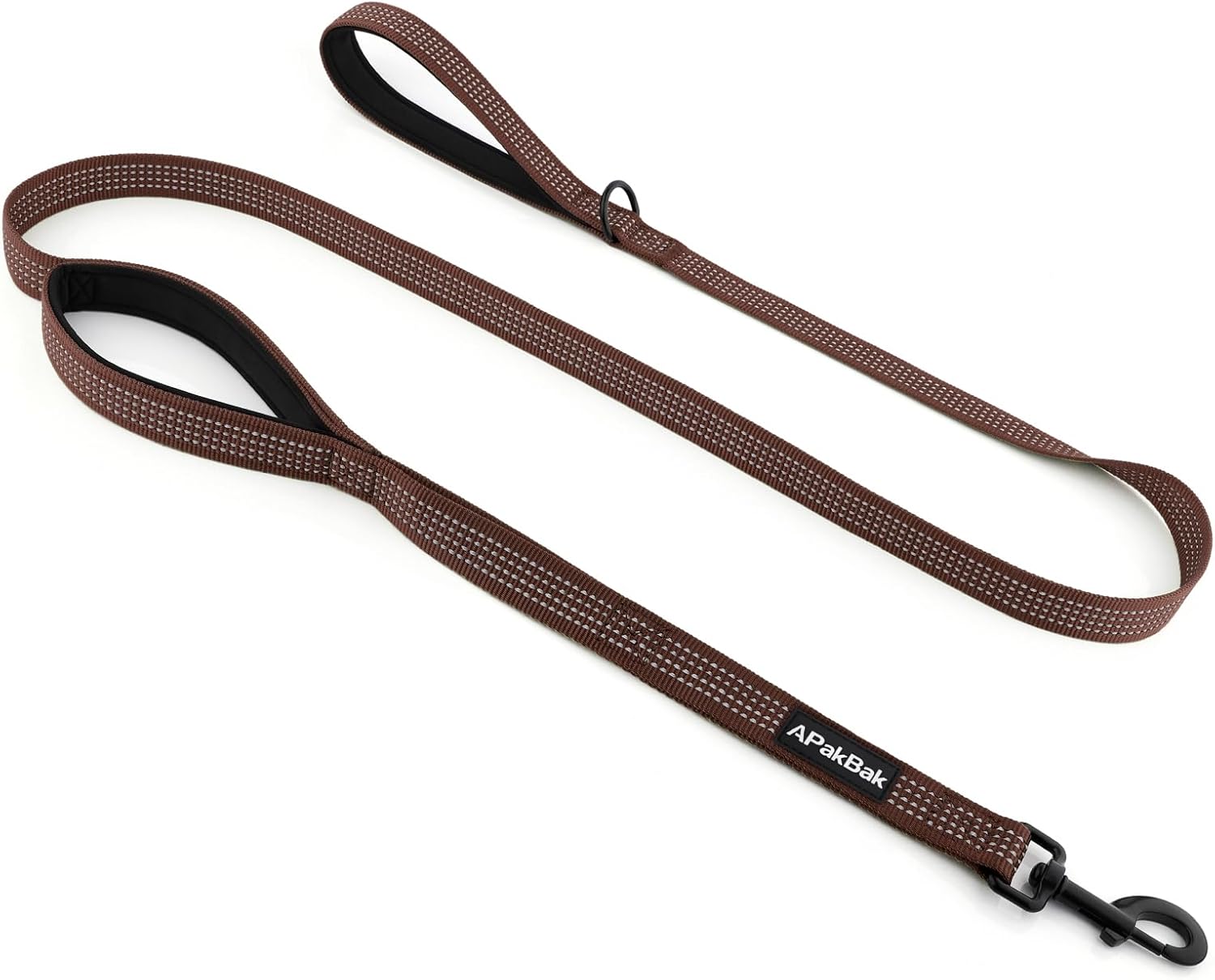 Double Handle Dog Leash 6 FT Reflective 2 Handle Traffic Lead with Padded Grip, Heavy Duty Nylon Leash for Walking Training, for Small Medium Large Dogs, Black - Image 14