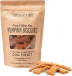 Portland Pet Food Company Pumpkin Dog Treats front package view showcasing grain free biscuits.