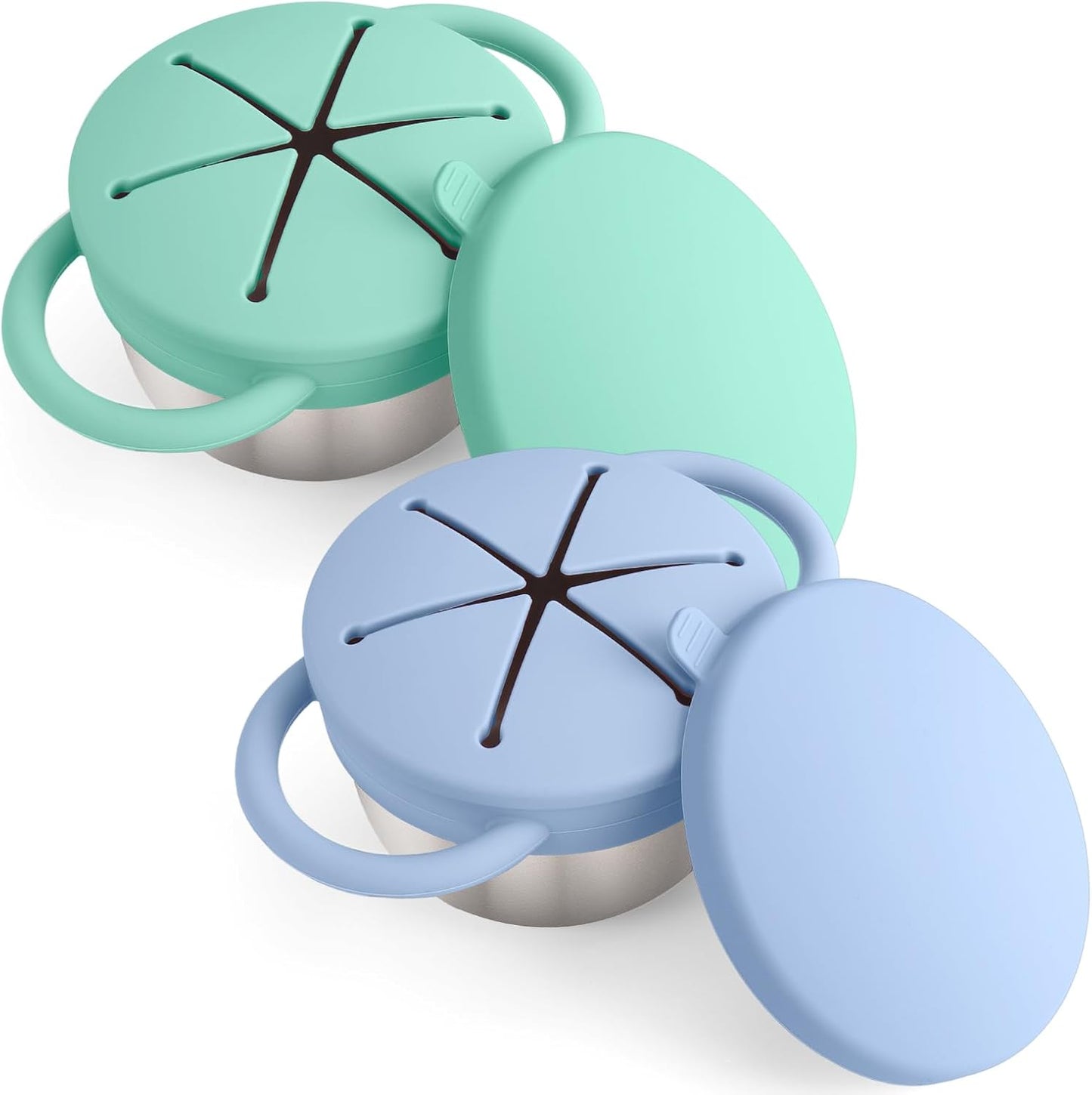 Mity Rain stainless steel snack containers with lids