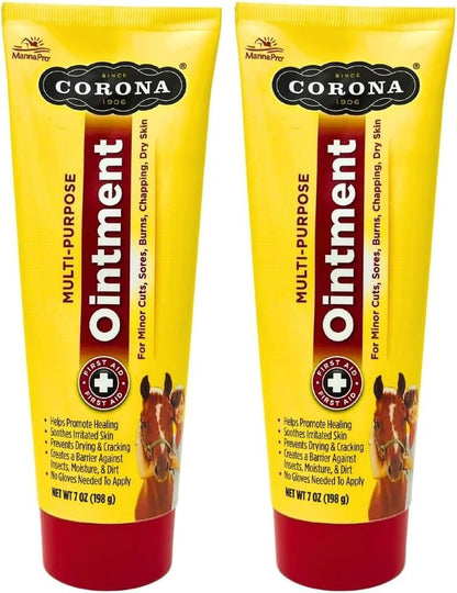 Application of Corona ointment on animal skin showing thick consistency