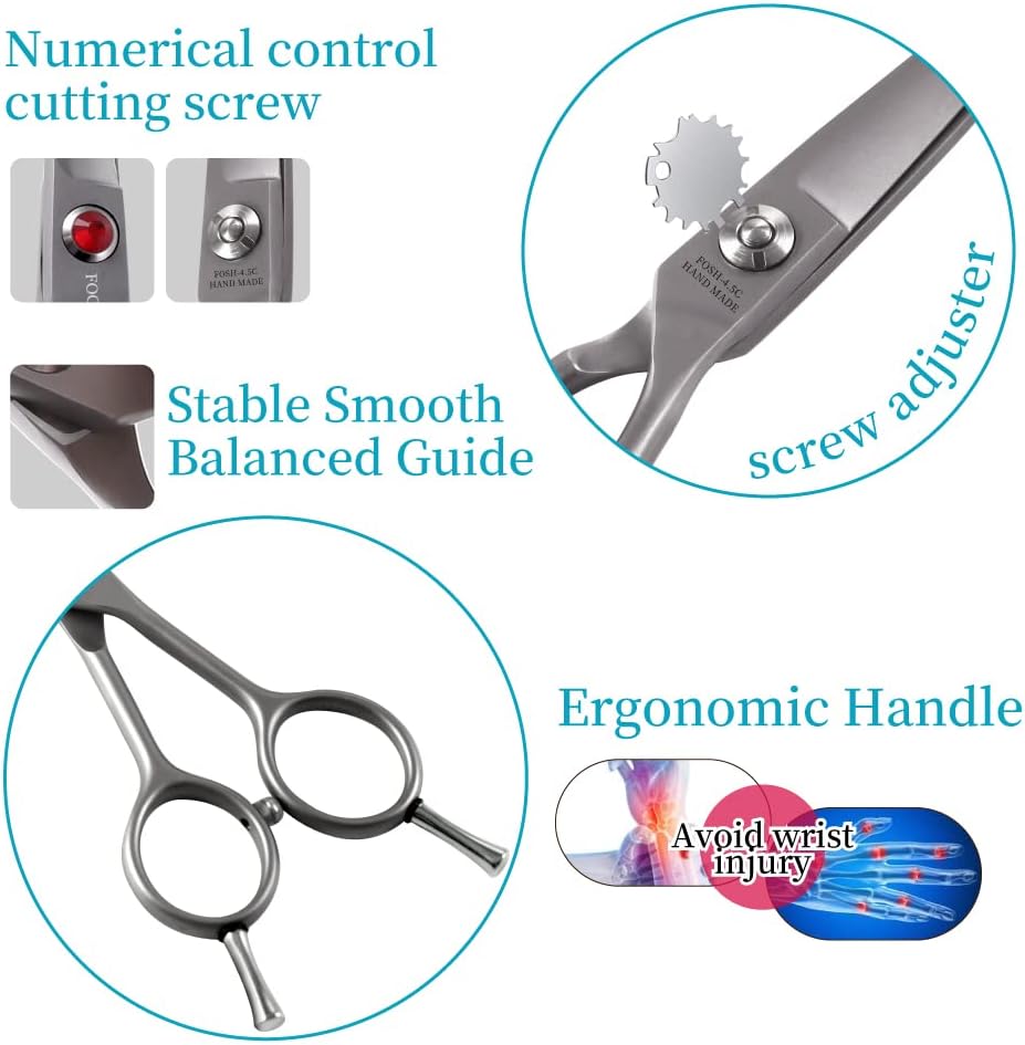 Premium small cat grooming shears with ergonomic handle close up