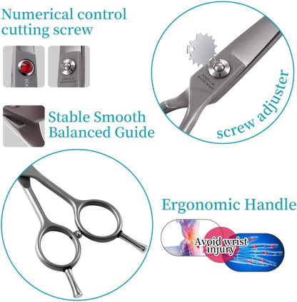 Premium small cat grooming shears with ergonomic handle close up