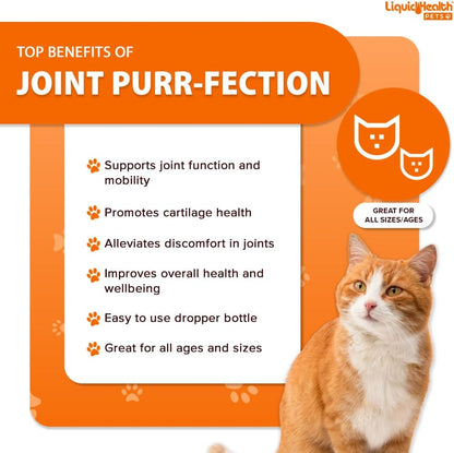 Liquidhealth Pets Joint Purr-Fection bottle with organic beef flavor text