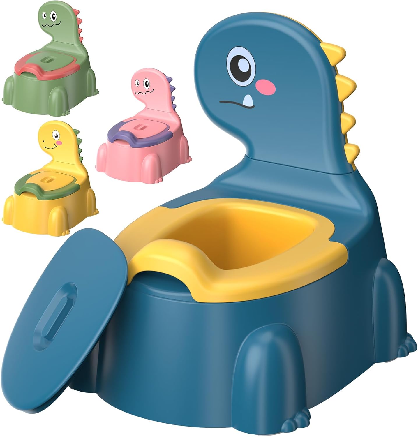 Gliizee Mall blue dinosaur toddler potty training chair front view