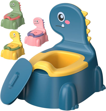 Gliizee Mall blue dinosaur toddler potty training chair front view