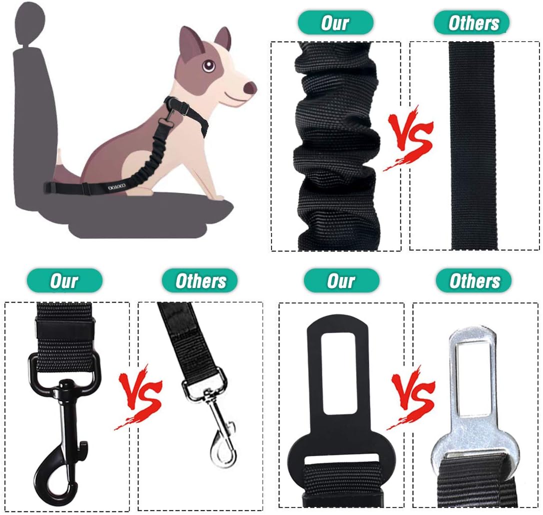 Heavy duty metal buckle of Cooyoo pet safety seat belt