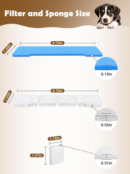 Components of Kastty large dog water fountain filtration system