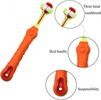 Orgrimmar dog dental brush showing the non slip ergonomic rubber handle
