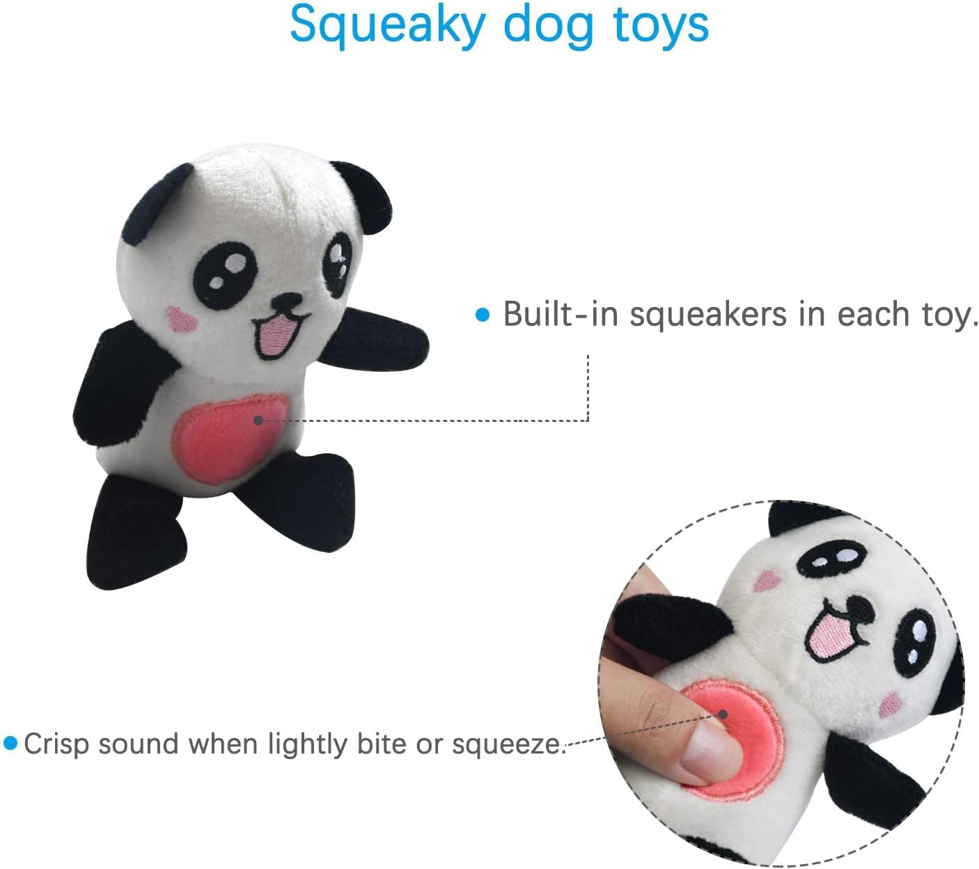 Close up of the non toxic cotton material on the hand stitched animal puppy toy.