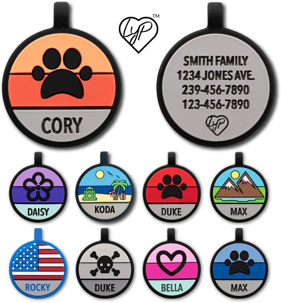 LYP Original Soundless Pet Id Tags | Custom Dog Tags Personalized for Pets | Durable Silicone Deep Engraved Dog Tag | No More Jingling | Blue Paw - Image 11