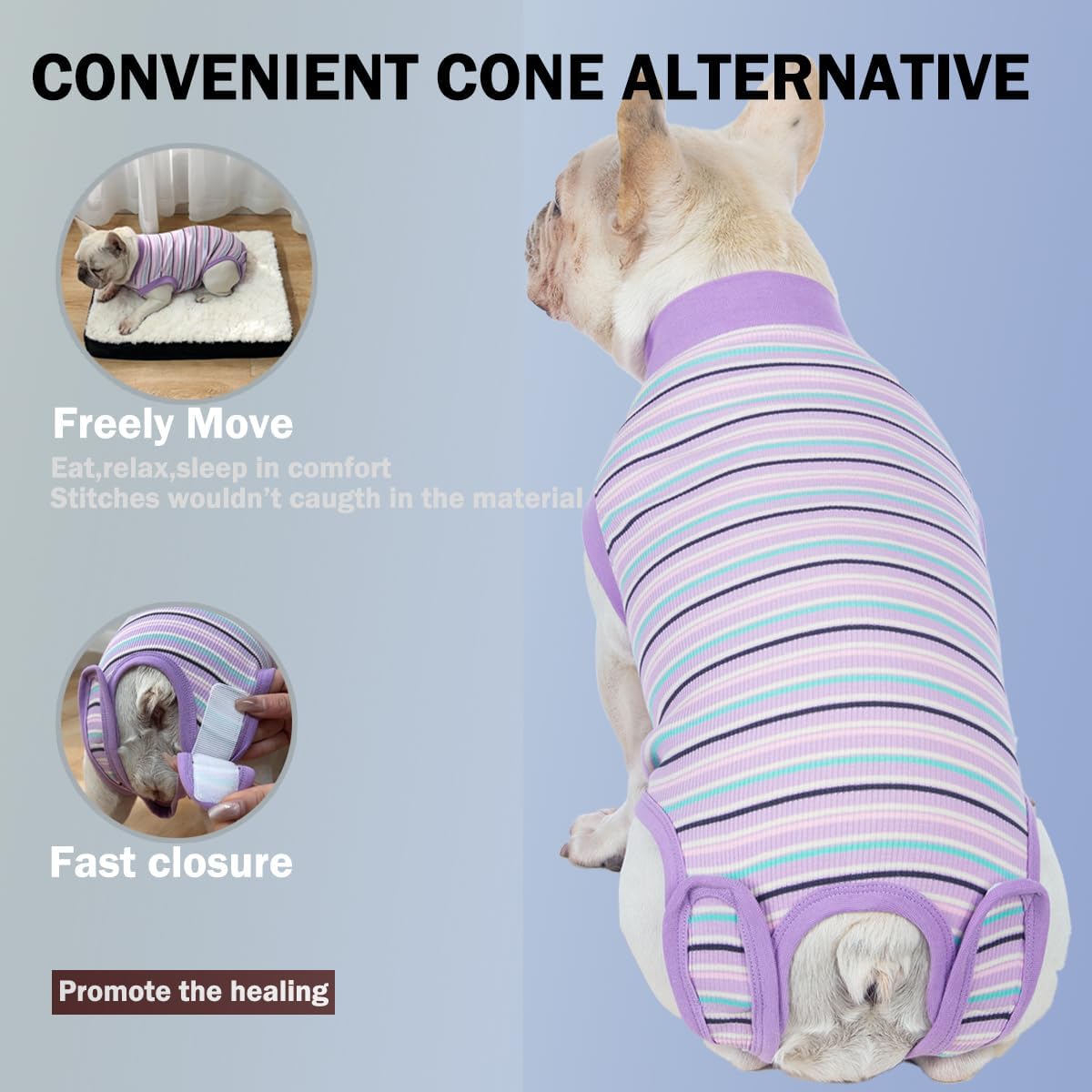 Close-up of the abdominal protection area on the Sebidtco dog spay bodysuit.