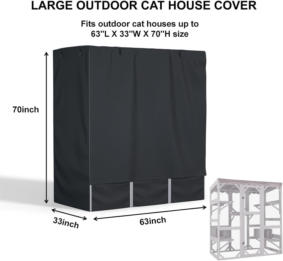 Ddeman waterproof catio cover side view six hundred denier oxford cloth