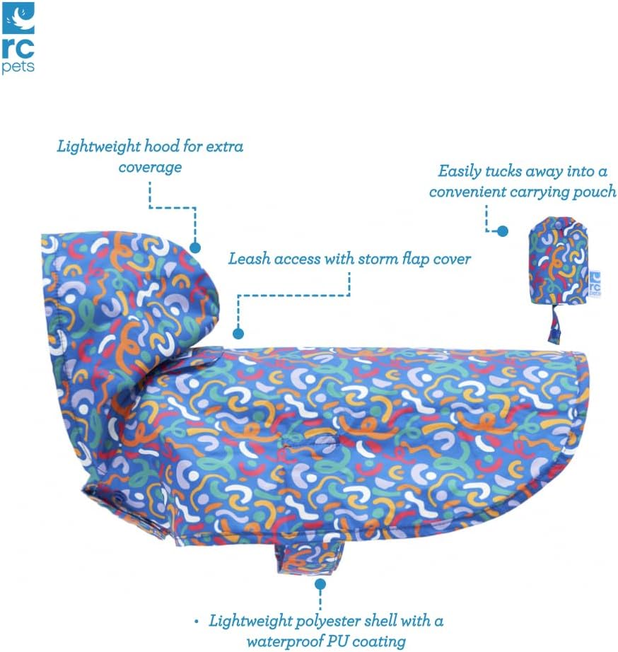Premium imported lightweight pet rain gear showcasing the reflective piping for safe night walking.