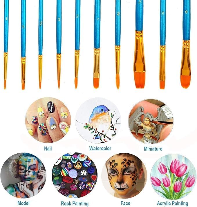 Close up view of the synthetic nylon hair bristles on the Gernie art supplies kit.
