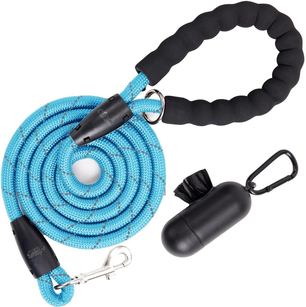 GORILLA GRIP Dog Leash, Heavy Duty Reflective Rope Leashes for 33lb Dogs, Cats, Small Animals, Puppy Training Essential for Walks, Hikes, Soft Handle, Rotating Metal Clip, Waste Bag Dispenser, Pink - Image 10