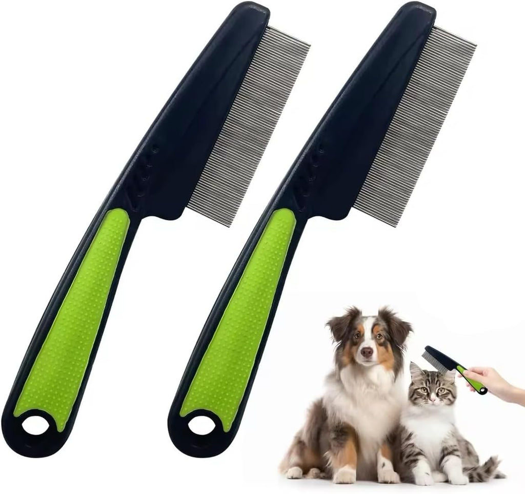 2Pcs Flea Comb for Dogs Cats, Upgrade Multifunctional Pet Comb Pet Hair Removal Flea Comb, Fine Tooth Stainless Cleaning Massage Brush for Dog Cat (Red) - Image 10