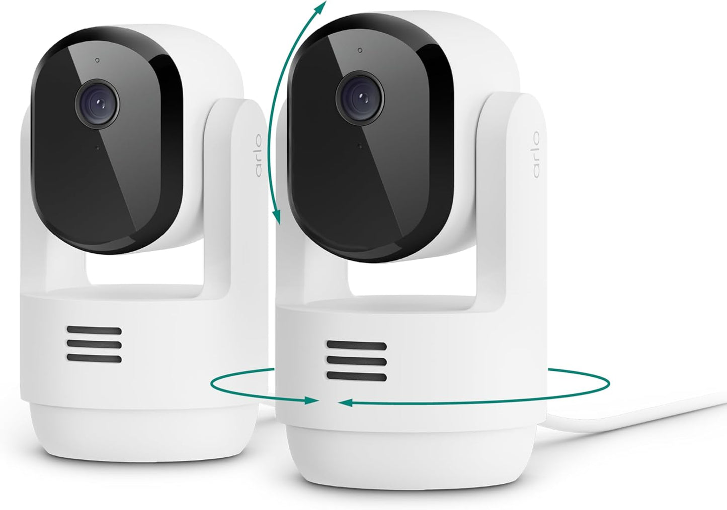 Arlo Essential Indoor Pan Tilt Security Camera 2K white front view
