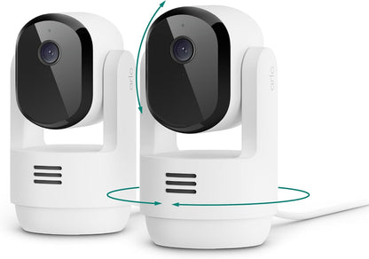 Arlo Essential Indoor Pan Tilt Security Camera 2K white front view