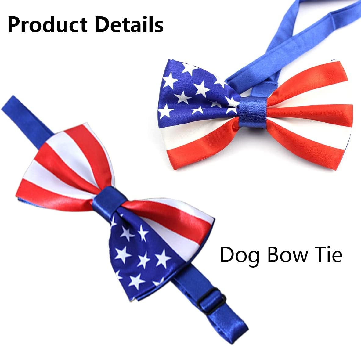 Vehomy two piece patriotic pet outfit set layout against plain background