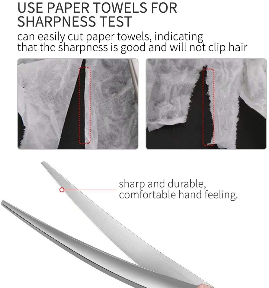 Ergonomic curved pet trimming shears for dogs and cats face grooming