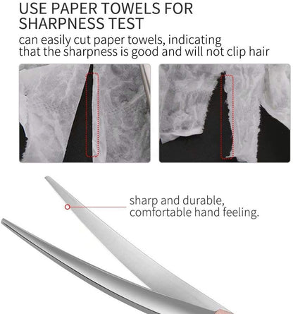 Ergonomic curved pet trimming shears for dogs and cats face grooming