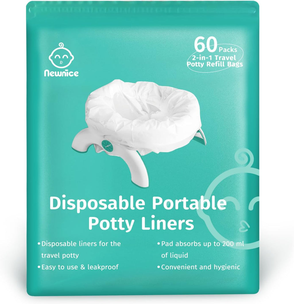 Newnice disposable potty liners 60 pack front view
