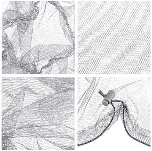 Hestya mosquito head net worn over a hat for outdoor protection